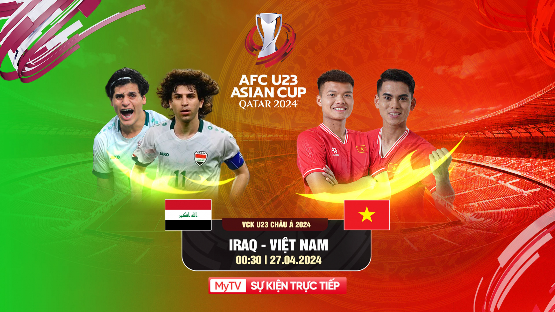 U23 Iraq vs U23 Việt Nam - AFC U23 Asian Cup Qatar 2024